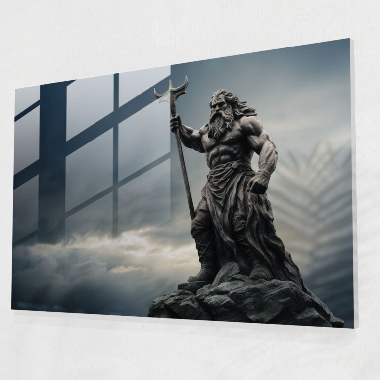 Mythology Glass Print - Norse God - Mythology, Glass Art, Home Decoration, Mighty Hammer