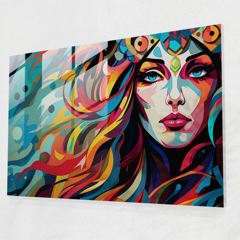 Mythology Glass Wall Art - Playful Freya - Mythology, Wall Decoration, Modern Art, Pop Art Illustration