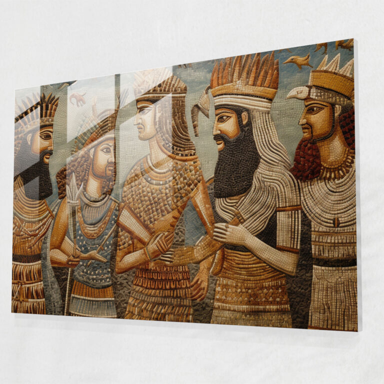 Mesopotamian Mythology Glass Print - Mythology, Glass Wall Art, Mesopotamian Mythology, Mosaic Of Cultures