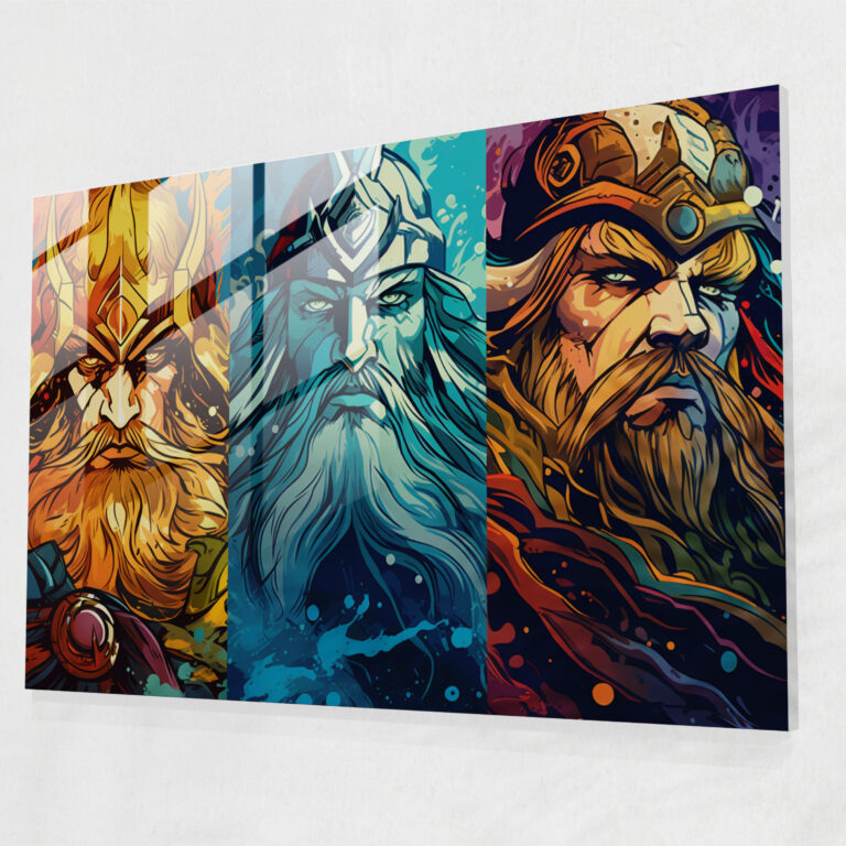 Mythology Glass Art - Mythology, Modern Art, Dynamic Compositions, Norse Gods