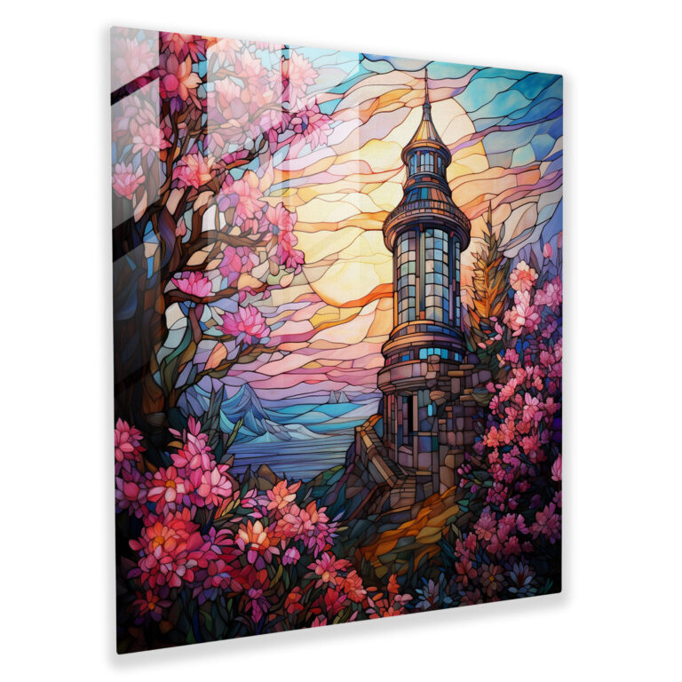 Whimsical Maiden Tower Glass Print - Maiden Tower, Whimsical, Magical, Glass Print
