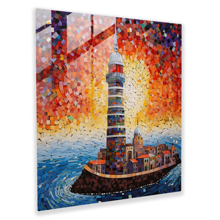 Vibrant Maiden Tower Glass Print - Maiden Tower, Visually Striking, Artwork, Home Decoration