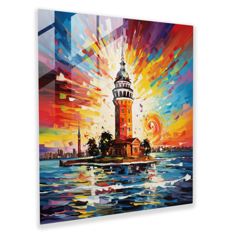 Vibrant Maiden Tower Glass Print - Maiden Tower, Bold Representation, Glass Print, Glass Wall Art