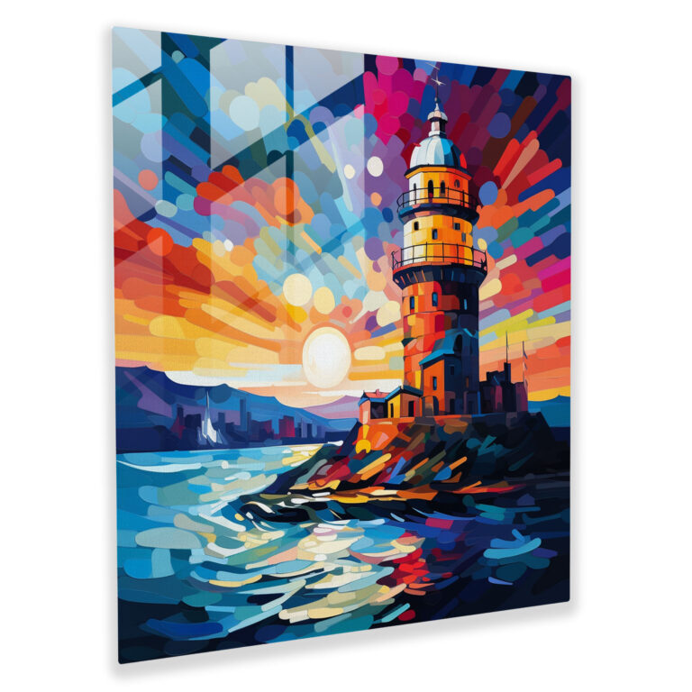 Maiden Tower Pop Art Glass Print - Maiden Tower, Maiden Tower, Home Decoration, Glass Print