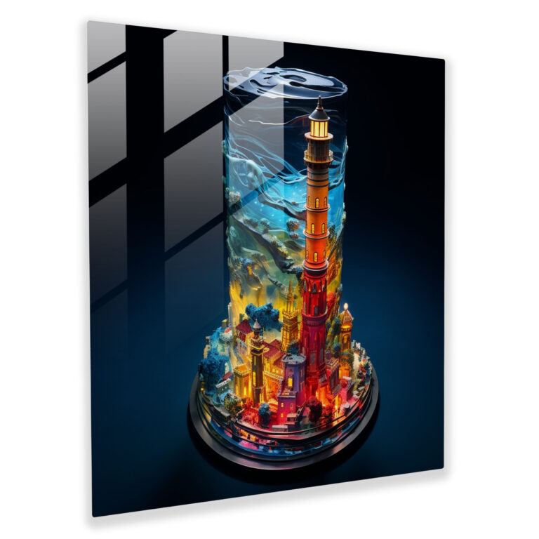 Maiden Tower Aerial Glass Art - Maiden Tower, Home Decoration, Glass Art, Glass Wall Art