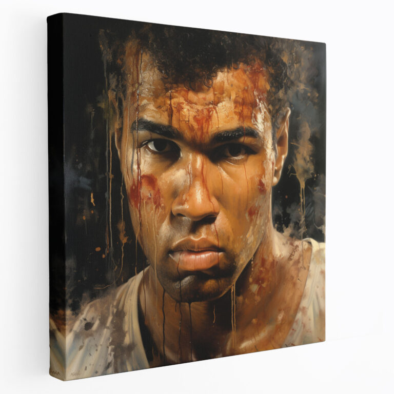 Muhammad Ali Canvas Print - Realist Wall Decoration - Muhammad Ali, Intricate Details, Enduring Legacy, Lifelike Textures
