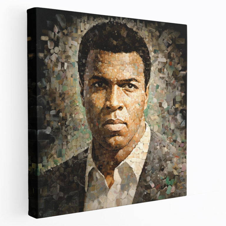 Muhammad Ali Wall Art - Mosaic Masterpiece - Muhammad Ali, Muhammad Ali, Boxing Career Tribute, Canvas Wall Art