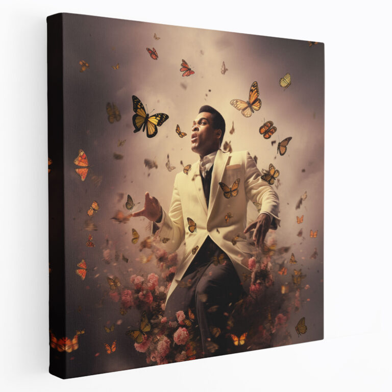 Muhammad Ali Surreal Wall Art - Muhammad Ali, Wall Decoration, Butterfly, Canvas Wall Art
