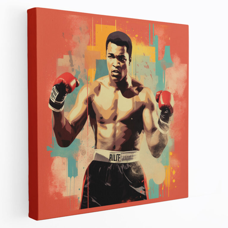 Muhammad Ali Wall Decoration - Retro Poster Canvas Print - Muhammad Ali, Wall Art, Canvas, Canvas Wall Art