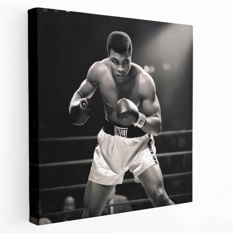Muhammad Ali Wall Art - Intense Black And White Canvas Print - Muhammad Ali, Canvas Wall Art, Canvas, Wall Decoration