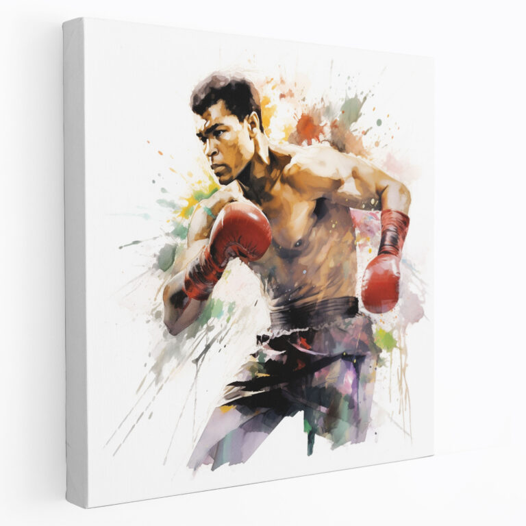 Muhammad Ali Canvas Print - Watercolor Wall Art - Muhammad Ali, Canvas Wall Art, Wall Art, Home Decoration