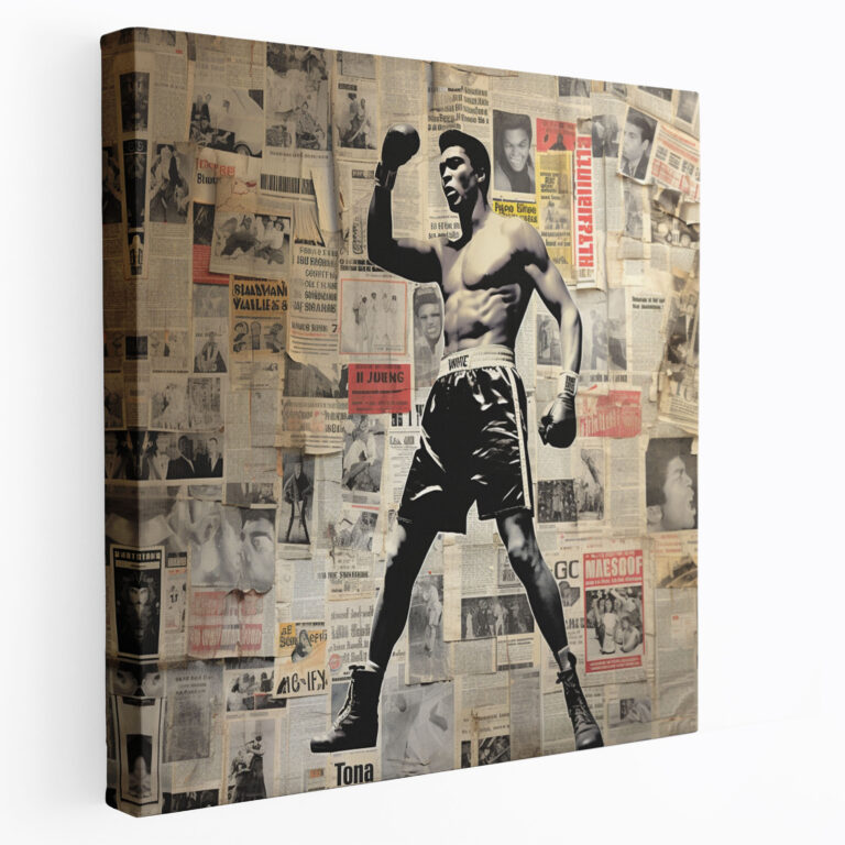 Muhammad Ali Wall Art - Newspaper Clippings Collage Canvas Print - Muhammad Ali, Newspaper Clippings, Muhammad Ali, Canvas Print