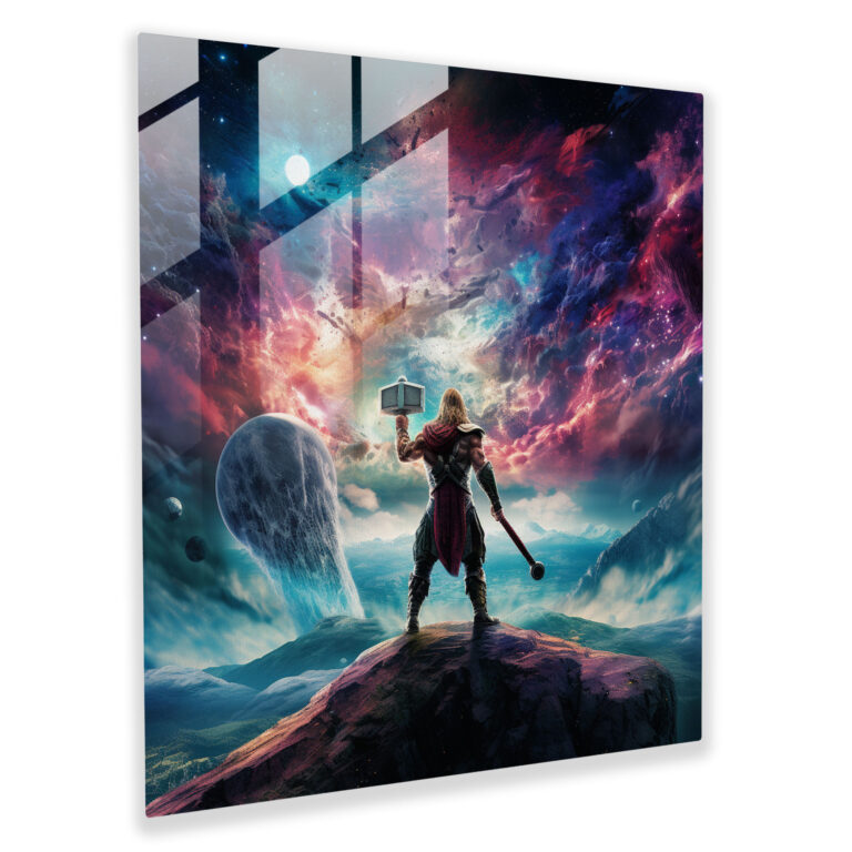 Marvel Thor Surreal Digital Art Glass Print - Marvel, Home Decoration, Surreal Digital Artwork, Wall Decoration