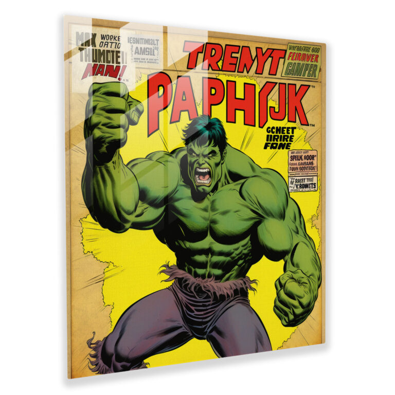 Marvel Incredible Hulk Vintage Glass Print - Marvel, Vintage Comic Book Cover, Wall Decoration, Incredible Hulk