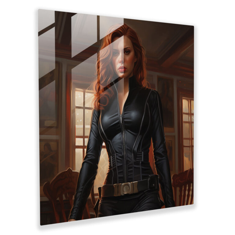 Marvel Black Widow Photorealistic Glass Print - Marvel, Glass Wall Art, Home Decoration, Modern Art