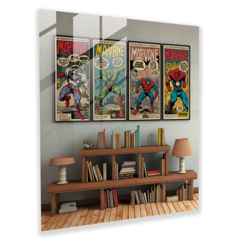 Marvelous Glass Print - Vintage Comic Book Inspired Art - Marvel, Modern Art, Comic Book Covers, Authenticity