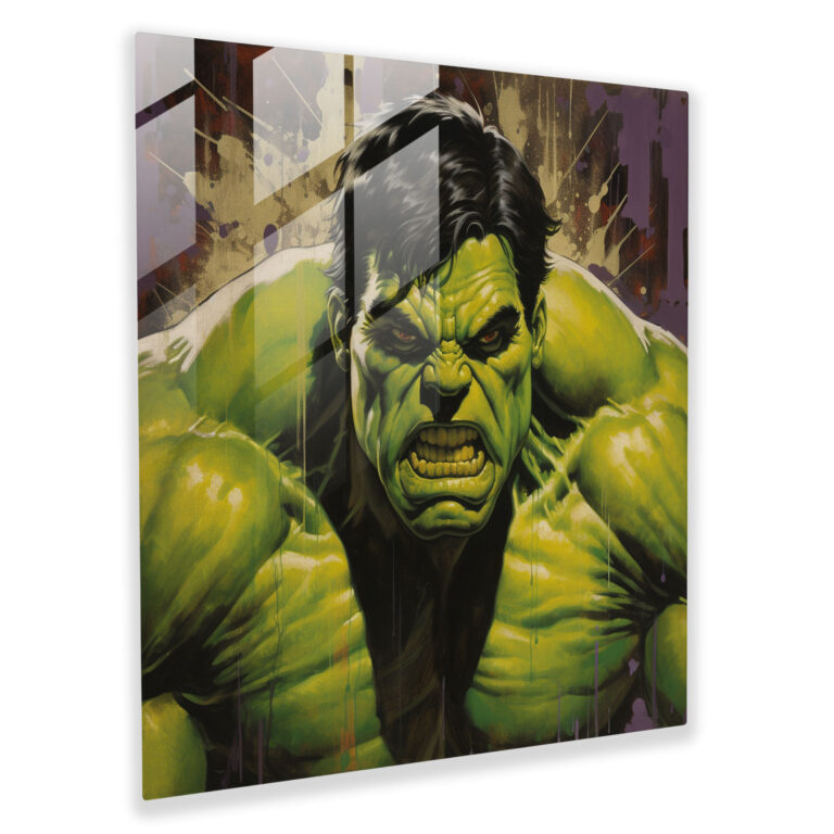 Marvel Incredible Hulk Glass Print - Marvel, Glass Art, Wall Decoration, Marvel