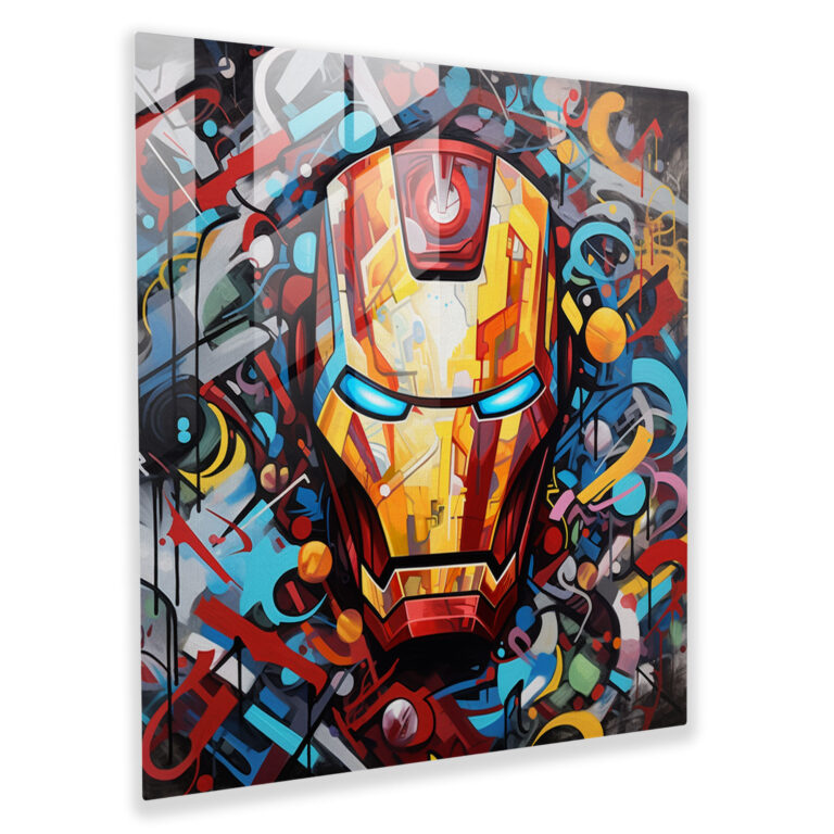 Marvel Glass Print - Abstract Graffiti Art - Marvel, Marvel Logos, Wall Decoration, Abstract Graffiti Artwork