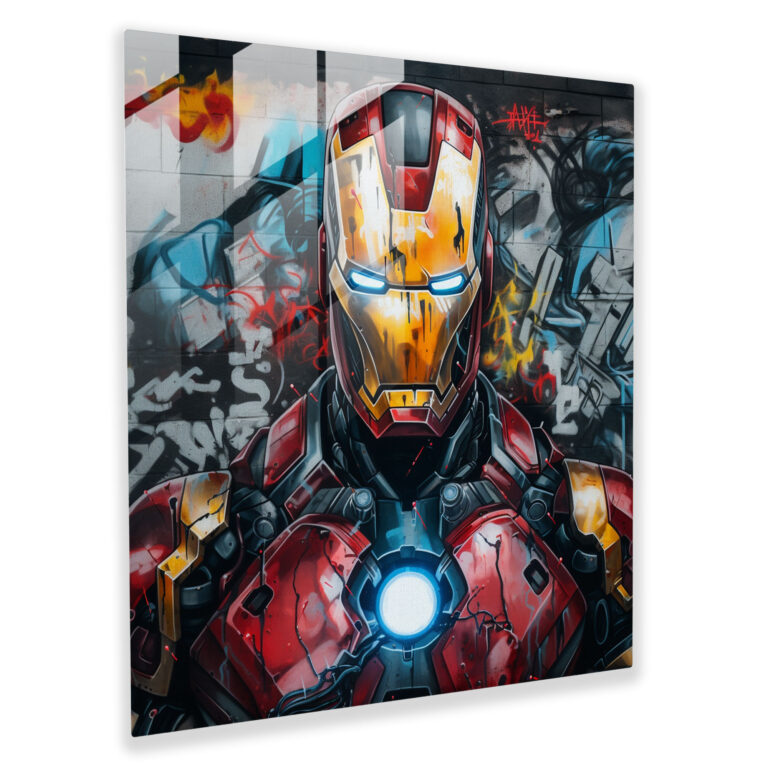 Marvel Graffiti Glass Print - Marvel, Urban, Modern Art, Wall Decoration