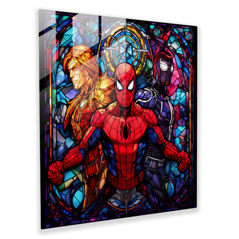 Marvel Stained Glass Print - Marvel, Marvel, Glass Wall Art, Glass Print