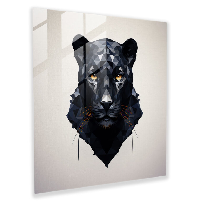 Marvel Glass Print - Geometric Black Panther Art - Marvel, Geometric, Art, Glass Wall Art