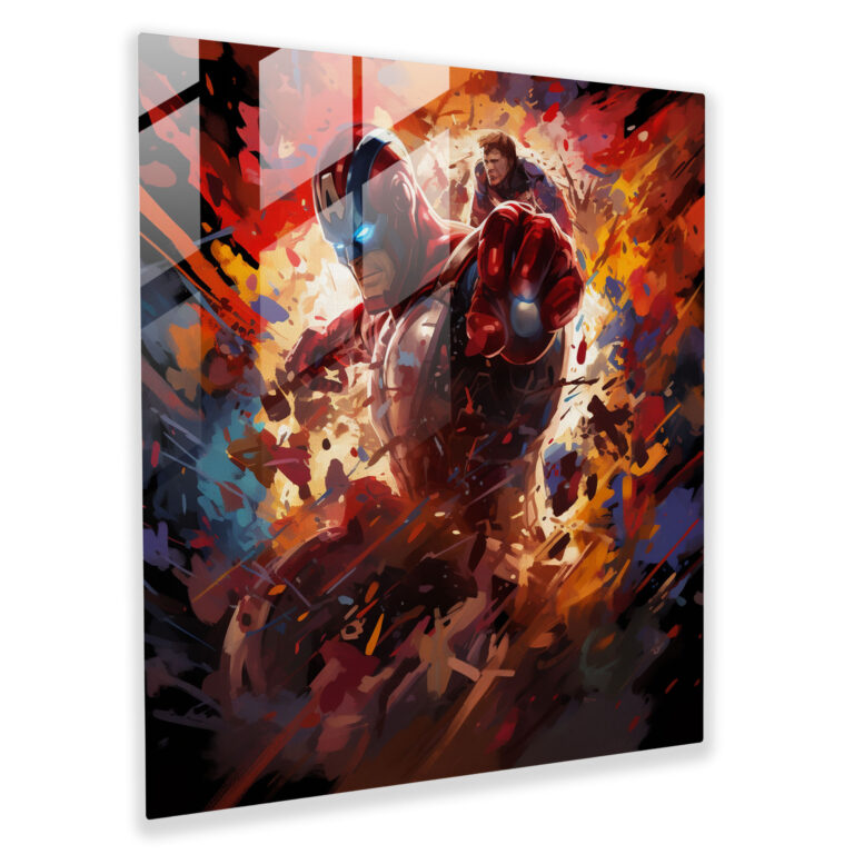 Marvel Explosive Battle Glass Print - Marvel, Villains, Glass Art, Wall Decoration