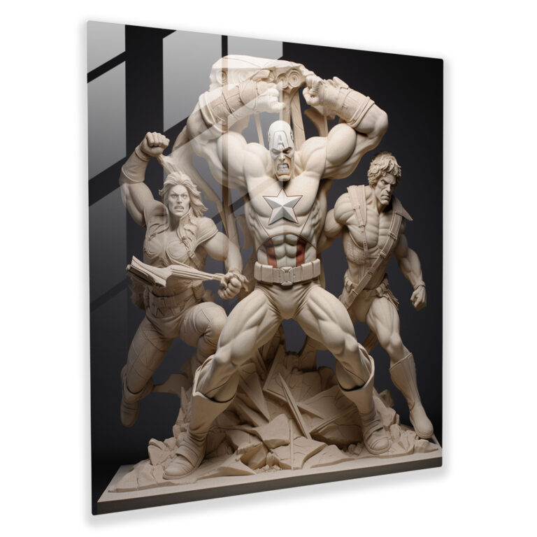 Marvel 3D Sculptural Glass Print - Marvel, Home Decoration, Captivating, Glass Wall Art