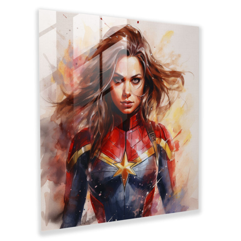 Marvel Watercolor Glass Print - Marvel, Wall Decoration, Glass Art, Watercolor
