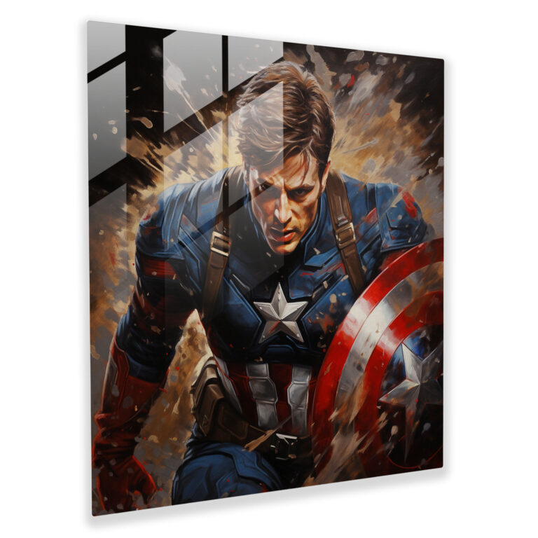 Marvel Superhero Portrait Glass Print - Marvel, Wall Decoration, Glass Wall Art, Oil Painting