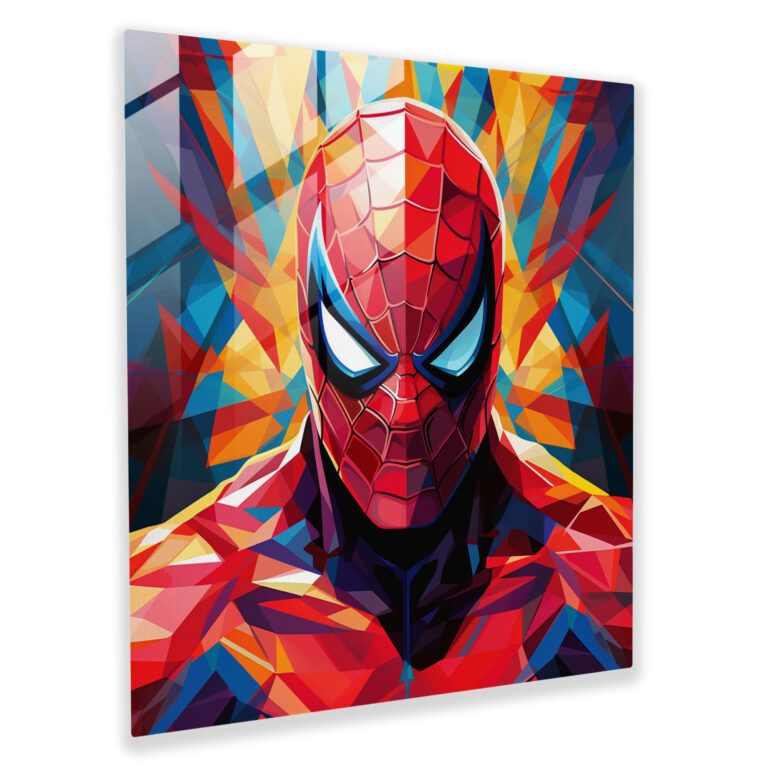 Marvel Geometric Glass Print - Marvel, Wall Decoration, Glass Wall Art, Marvel Characters