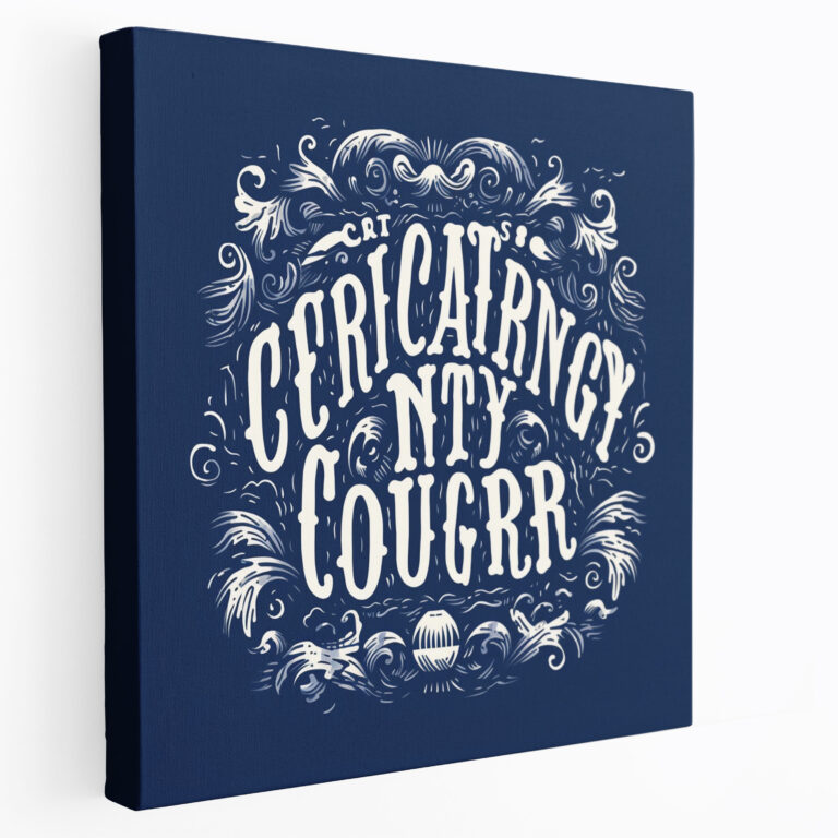 Navy Blue Typography Wall Art - Navy, Canvas Print, Strength, Motivate