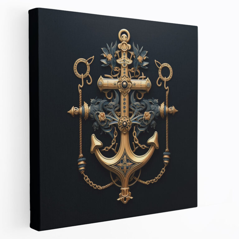 Navy Anchor Wall Decoration - Navy, Home Decoration, Wall Decoration, Wall Art