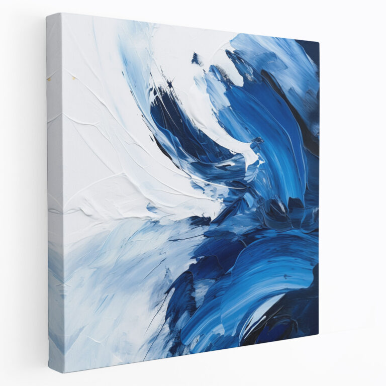 Navy Blue Abstract Canvas Print - Navy, Wall Art, Canvas, Canvas Wall Art