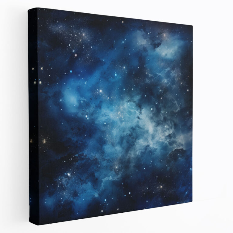 Navy Galaxy Canvas Print - Navy, Universe, Canvas Wall Art, Wall Decoration