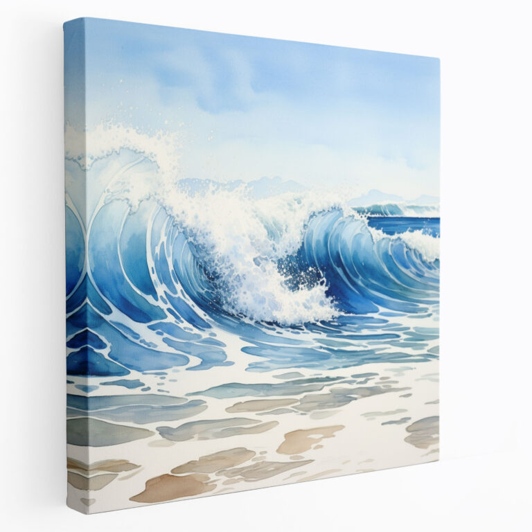 Navy Waves Wall Art - Navy, Waves, Canvas, Home Decoration