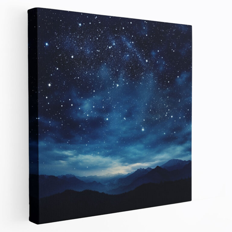 Navy Starry Night Sky Wall Art - Navy, Celestial, Navy, Wall Decoration