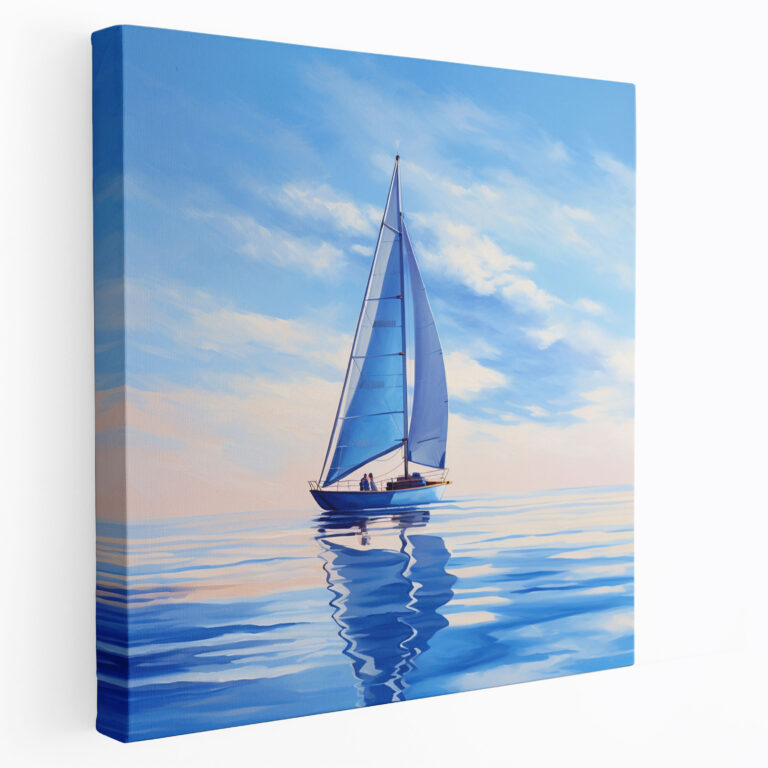 Navy Sailboat Wall Art - Navy, Adventure, Canvas Wall Art, Home Decoration