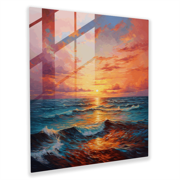 Aurora Embrace Glass Print - Romantic Glass Wall Art for Home Decoration