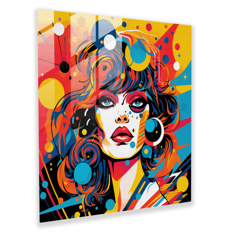 Pop Fusion Glass Print - Colorful Whirlwind