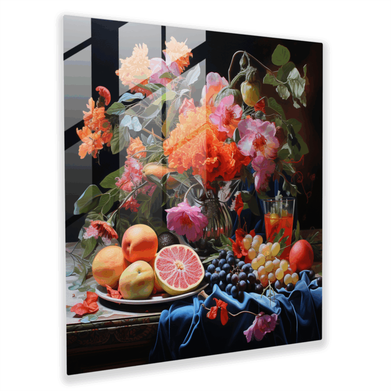 Harmonious Bounty Glass Print - Still Life Serenade