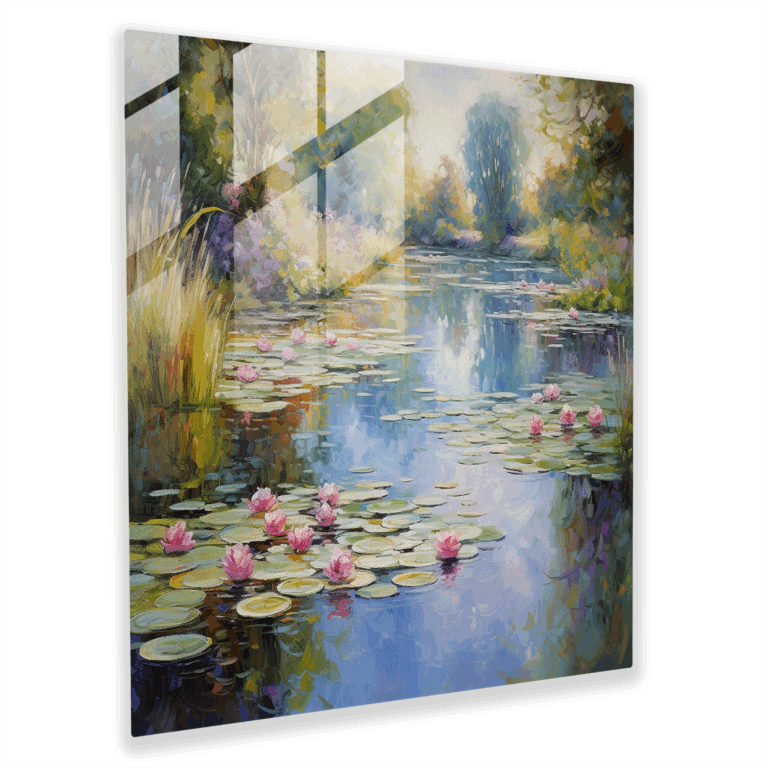 Ethereal Impressionist Glass Print: Garden of Serenity
