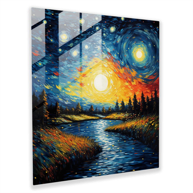Starry Splendor Glass Print: Heavenly Nocturne