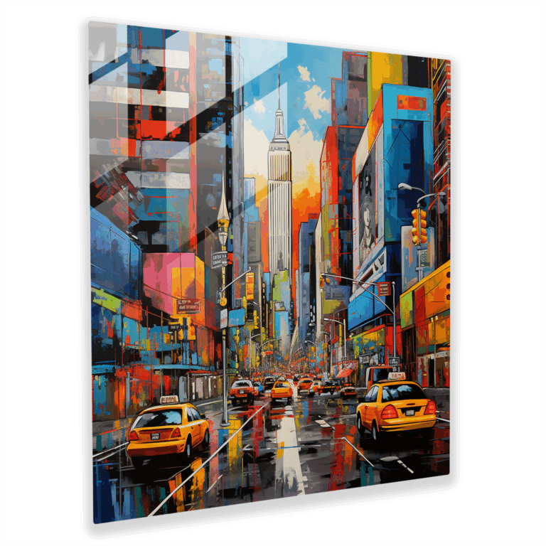City Vibrance Glass Print: Urban Kaleidoscope
