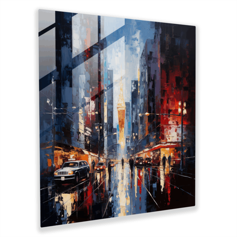 Illustrious Glass Prints - Abstract Cityscape Glass Wall Art