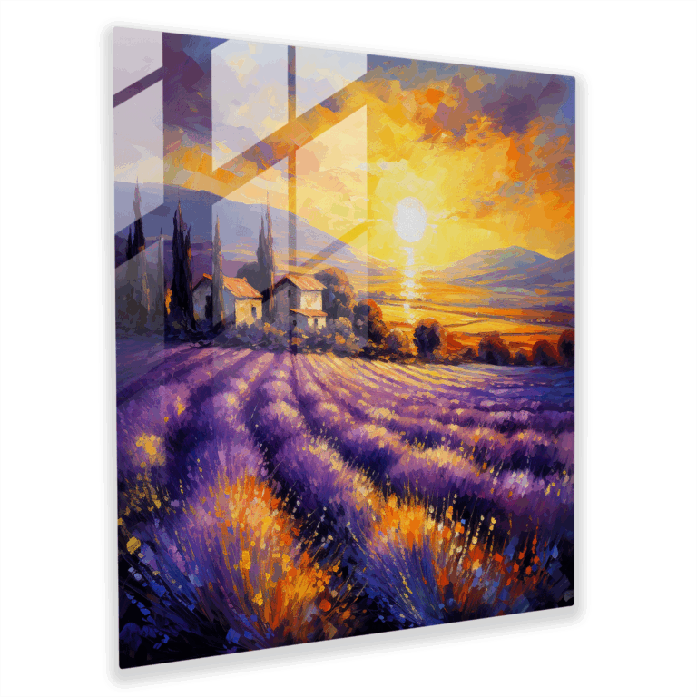 Serene Glass Prints - Lavender Dreams Glass Wall Art