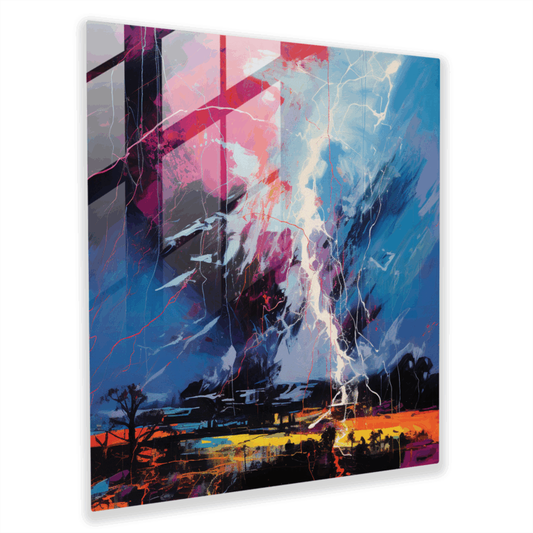 Stormy Passions Glass Prints - Abstract Thunderstorm Glass Wall Art
