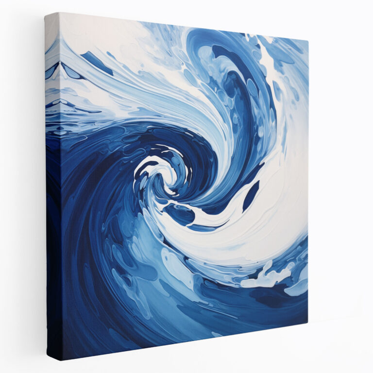 Navy Blue Waves Canvas Print - Navy Blue, Abstract, Waves, Calm