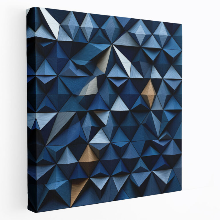 Navy Blue Canvas Print - Geometric Pattern Artwork - Wall Decoration - Navy Blue, Wall Decoration, Canvas Wall Art, Canvas Print