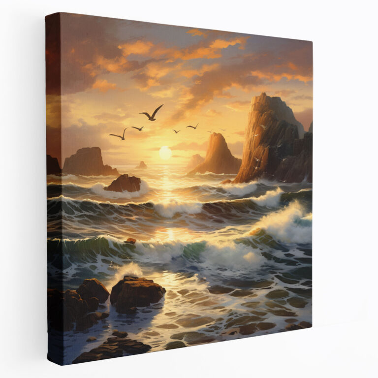 Navy Blue Coastal Canvas Print - Navy Blue, Canvas Wall Art, Navy Blue, Home Decoration