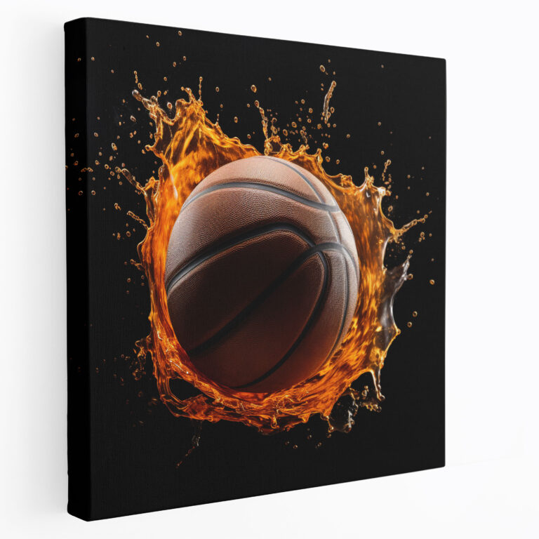 Nba Canvas Print - Photorealistic Close-Up Basketball Shot Wall Art - Nba, Texture, Detail, Close-Up Shot